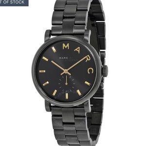 Marc by Marc Jacobs Baker Black Dial Black Ion-Plated Ladies Watch MBM3358